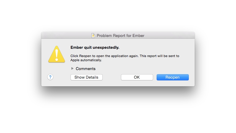 How to make an app crash mac pro