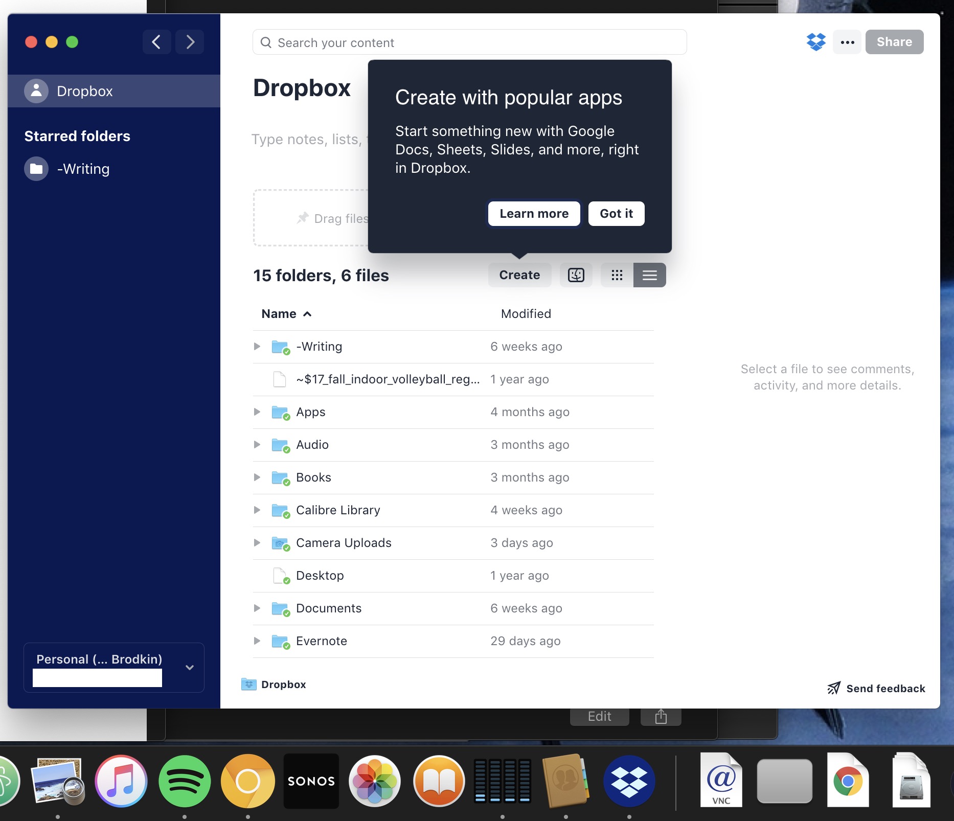 Dropbox mac app store settings